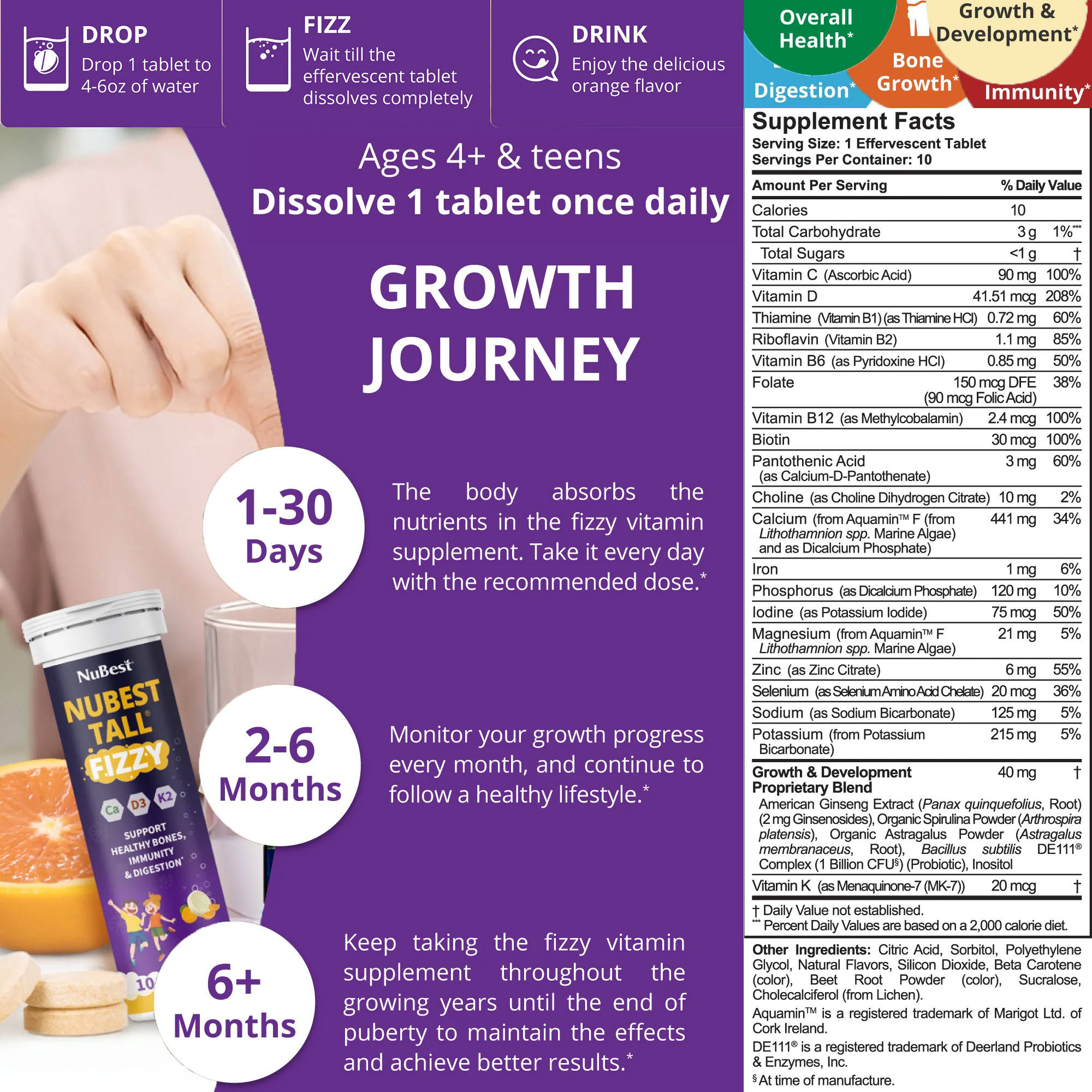 Nubest Tall Kids & Teens Growth Supplement - Image 9